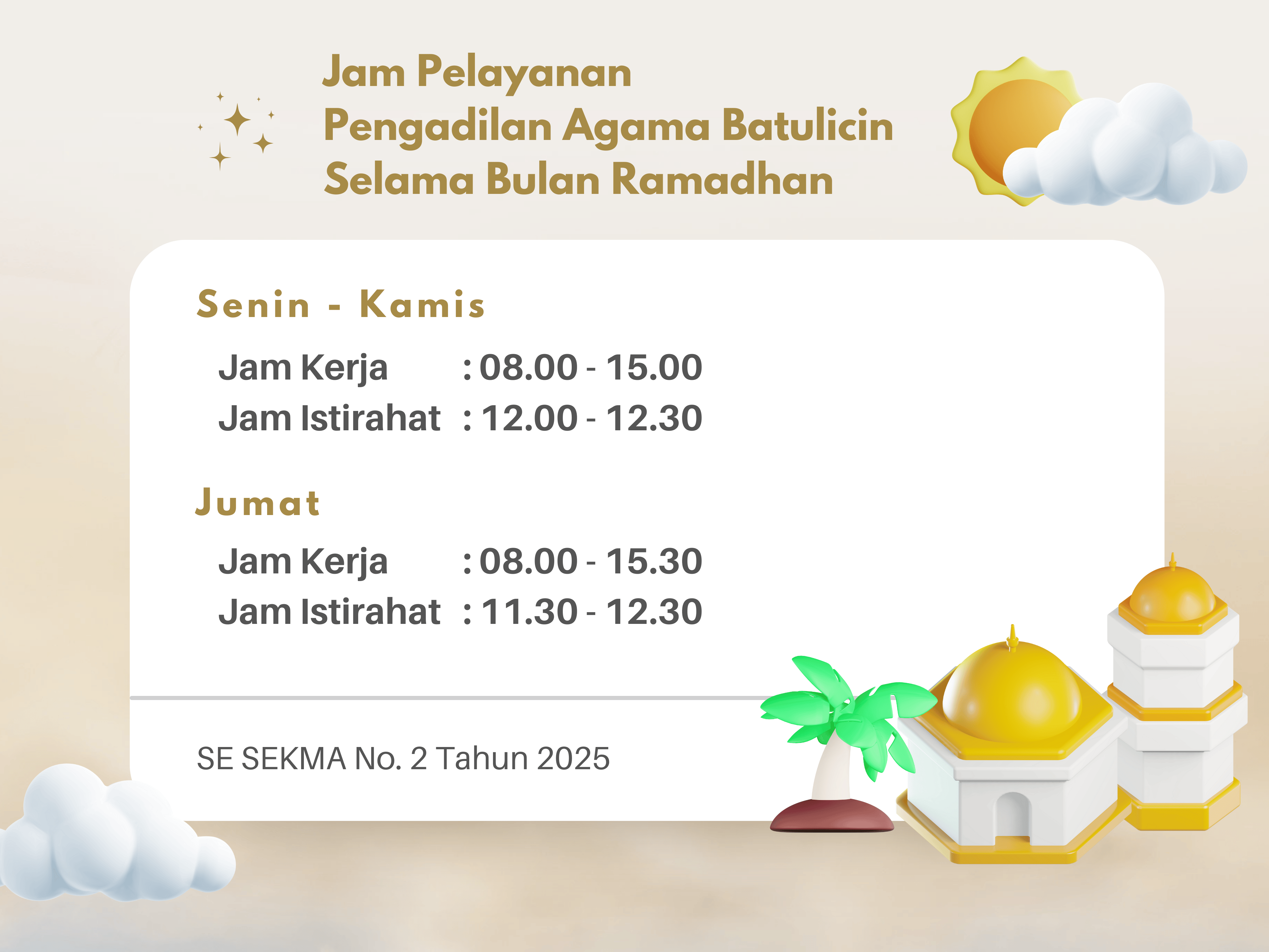 jam pelayanan ramadhan 2025